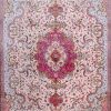 10′ x 14′ Pink Fine Hand-Knotted Persian Tabriz Rug – Traditional Wool & Silk