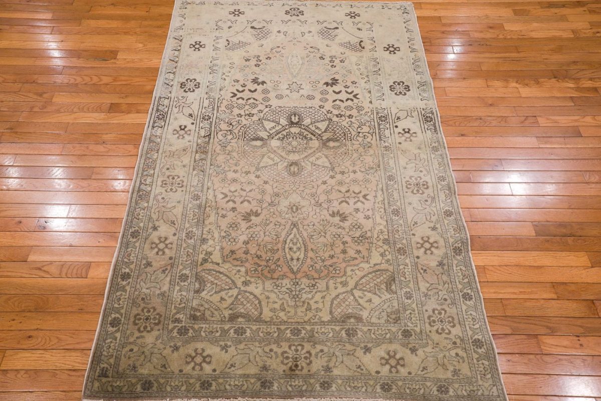 4′ x 6′ Beige Fine Hand-Knotted Turkish Oushak Rug – Traditional Wool