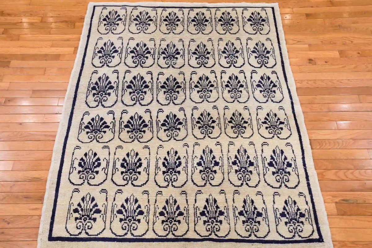 4′ x 6′ Ivory Fine Hand-Knotted Turkish Oushak Rug – Traditional Wool