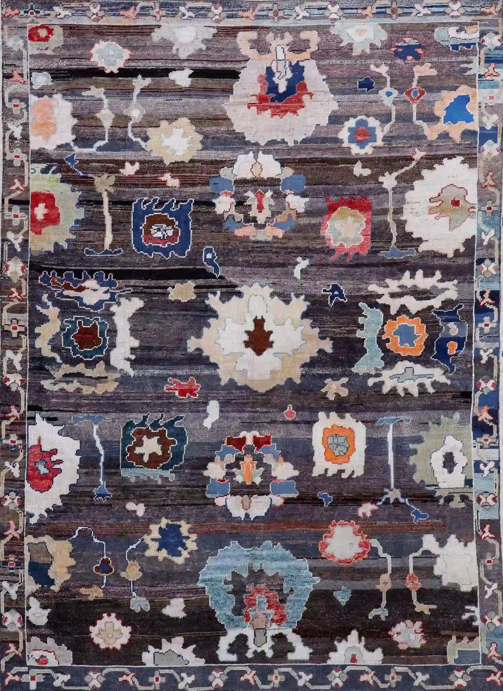 12′ x 15′ Grey Fine Hand-Knotted Turkish Oushak Rug – Transitional Wool