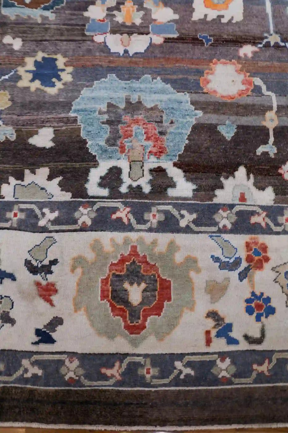 12′ x 15′ Grey Fine Hand-Knotted Turkish Oushak Rug – Transitional Wool