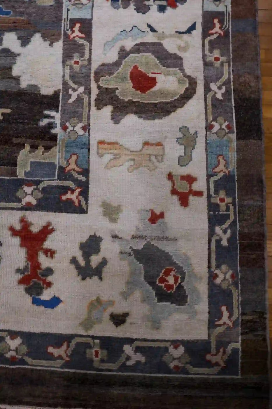 12′ x 15′ Grey Fine Hand-Knotted Turkish Oushak Rug – Transitional Wool