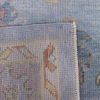 7′ x 9′ Light Blue Fine Hand-Knotted Turkish Oushak Rug – Transitional Wool