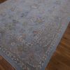 10′ x 13′ Light Blue Fine Hand-Knotted Turkish Oushak Rug – Transitional Wool