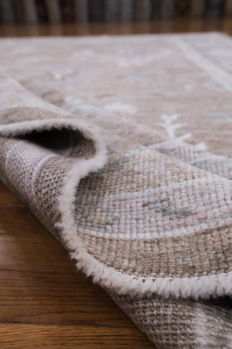 7′ x 10′ Brown Fine Hand-Knotted Turkish Oushak Rug – Transitional Wool