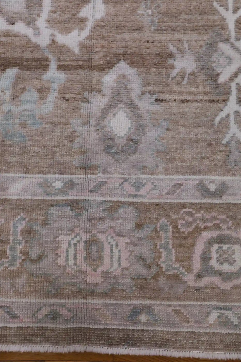 7′ x 10′ Brown Fine Hand-Knotted Turkish Oushak Rug – Transitional Wool