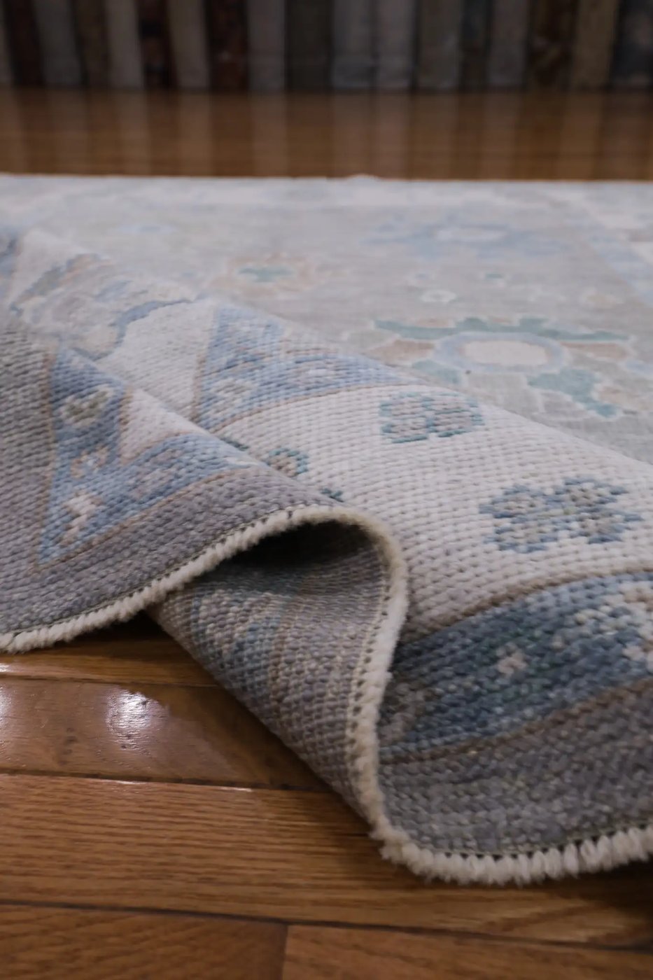 5′ x 7′ Grey Fine Hand-Knotted Turkish Oushak Rug – Transitional Wool