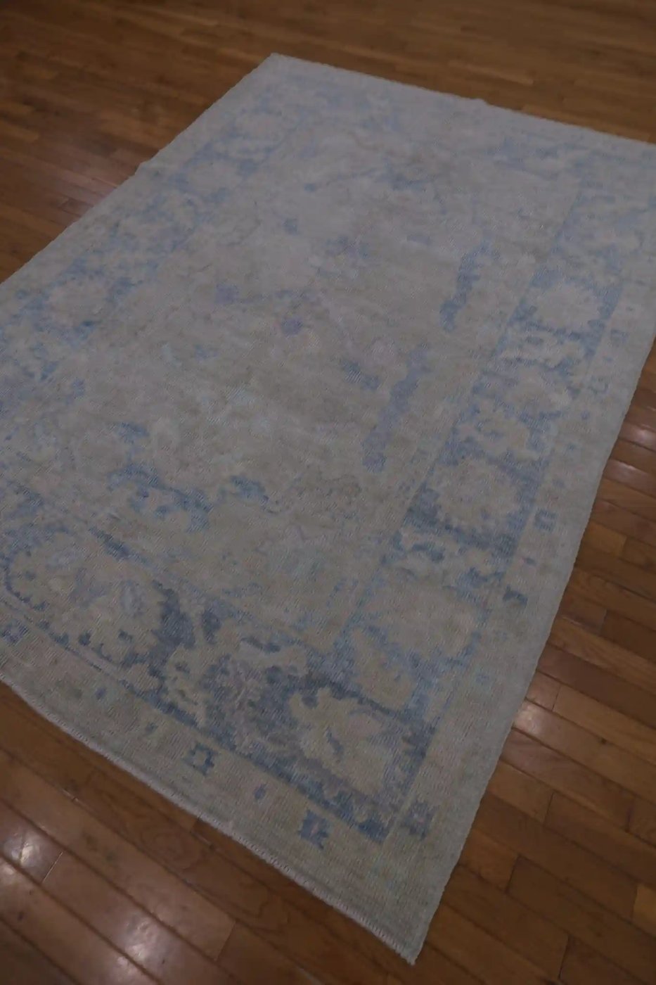 5′ x 7′ Grey Fine Hand-Knotted Turkish Oushak Rug – Transitional Wool