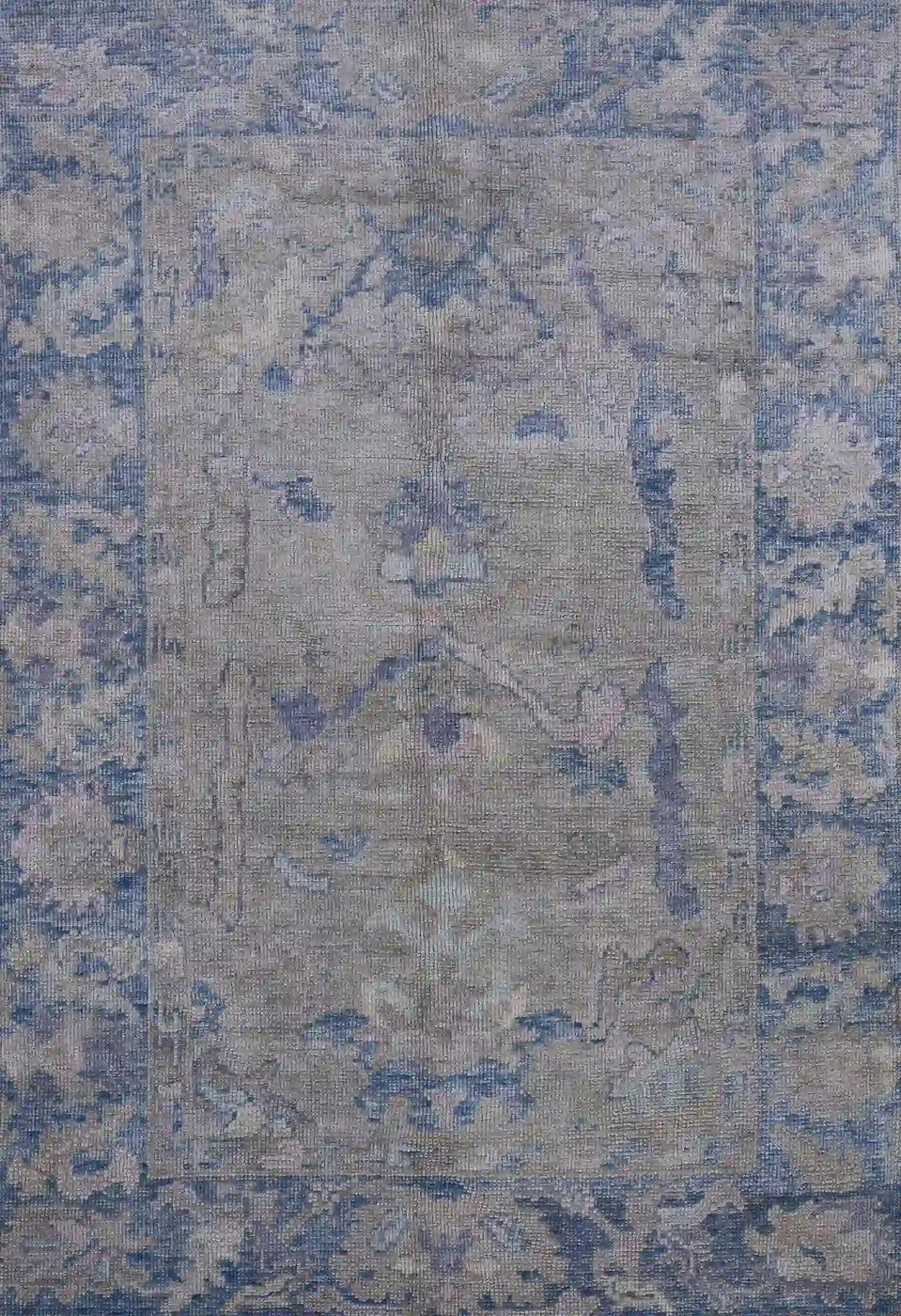 5′ x 7′ Grey Fine Hand-Knotted Turkish Oushak Rug – Transitional Wool
