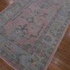 5′ x 7′ Pink Fine Hand-Knotted Turkish Oushak Rug – Transitional Wool