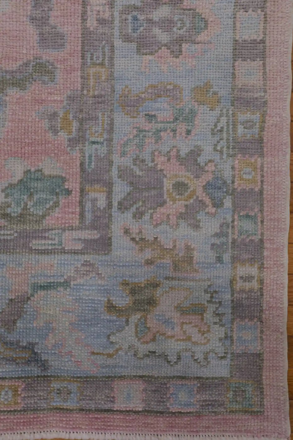 5′ x 7′ Pink Fine Hand-Knotted Turkish Oushak Rug – Transitional Wool