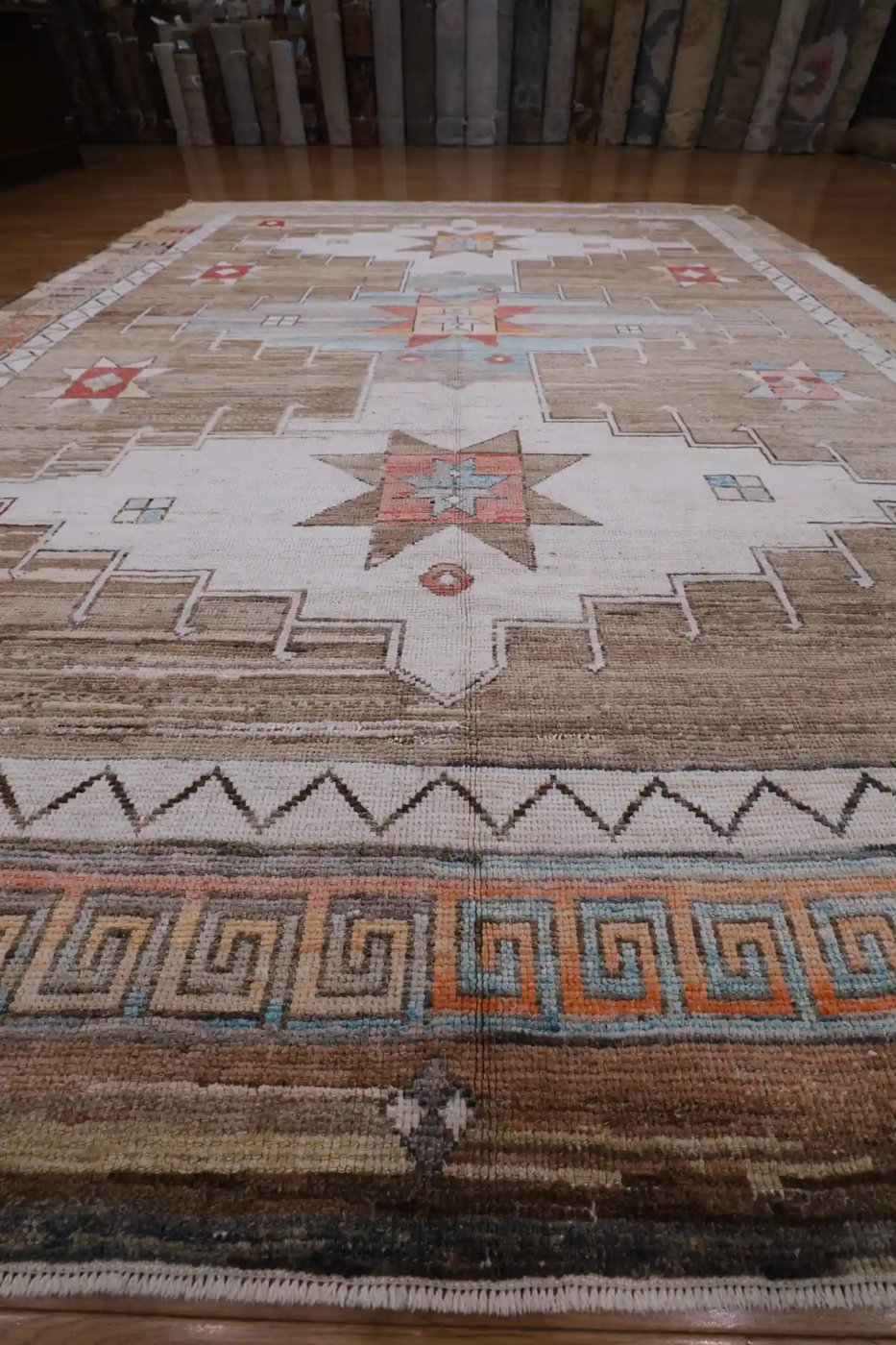 10′ x 14′ Brown Fine Hand-Knotted Turkish Oushak Rug – Transitional Wool - 4 10′ x 14′ Brown Fine Hand-Knotted Turkish Oushak Rug – Transitional Wool