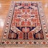 4′ x 6′ Terracotta Fine Hand-Knotted Pakistan Shirvan Rug – Traditional Wool