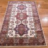 4′ x 6′ Ivory Fine Hand-Knotted Pakistan Kazak Rug – Traditional Wool