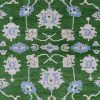 8′ x 10′ Emerald Green Fine Hand-Knotted Oushak Design Rug – Transitional Wool