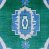 9′ x 11′ Green Fine Hand-Knotted Persian Oushak Rug – Traditional Wool