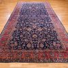 9′ x 17′ Navy Fine Hand-Knotted Persian Sarouk (Mohajeran) Rug – Traditional Wool