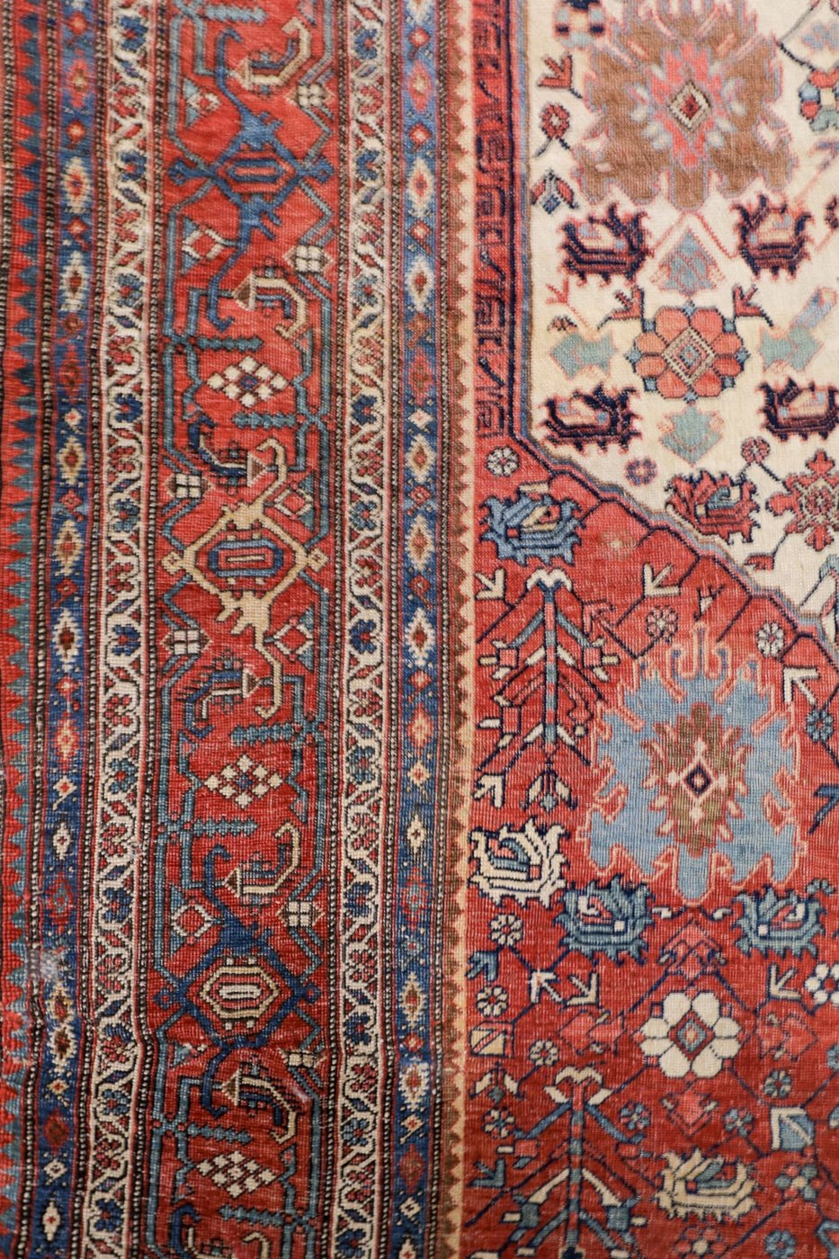 9′ x 14′ Ivory Fine Hand-Knotted Antique Persian Bidjar Rug – Traditional Wool