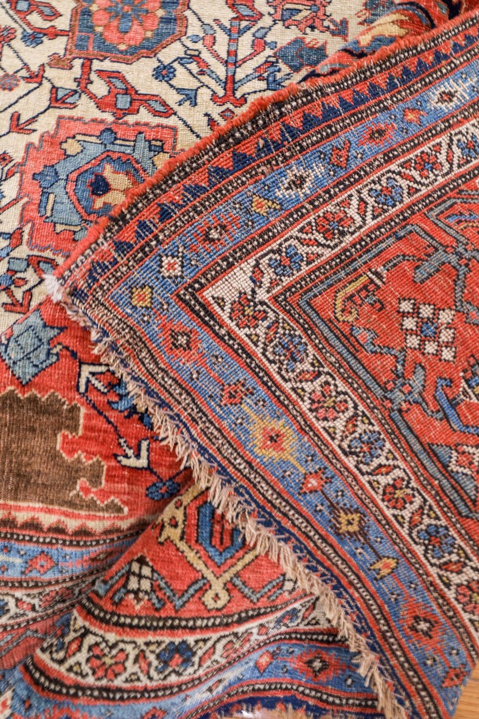 9′ x 14′ Ivory Fine Hand-Knotted Antique Persian Bidjar Rug – Traditional Wool