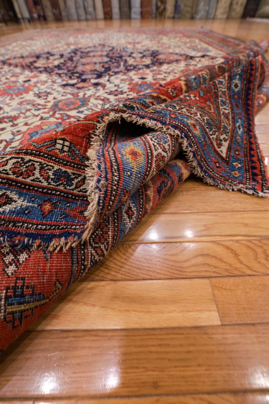 9′ x 14′ Ivory Fine Hand-Knotted Antique Persian Bidjar Rug – Traditional Wool