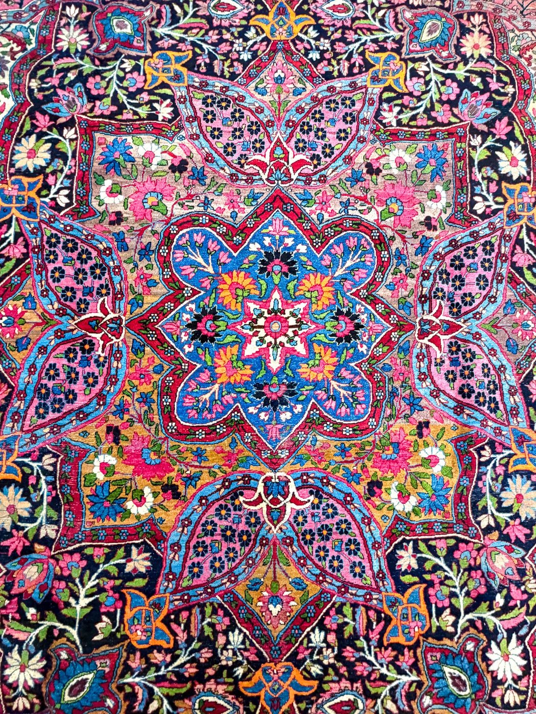 12′ x 15′ Jewel-Toned Hand-Knotted Semi-Antique Persian Yazd Rug – Masterpiece Fine Wool