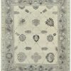 9′ x 10′ Beige Fine Hand-Knotted Egyptian Oushak Rug – Transitional Wool