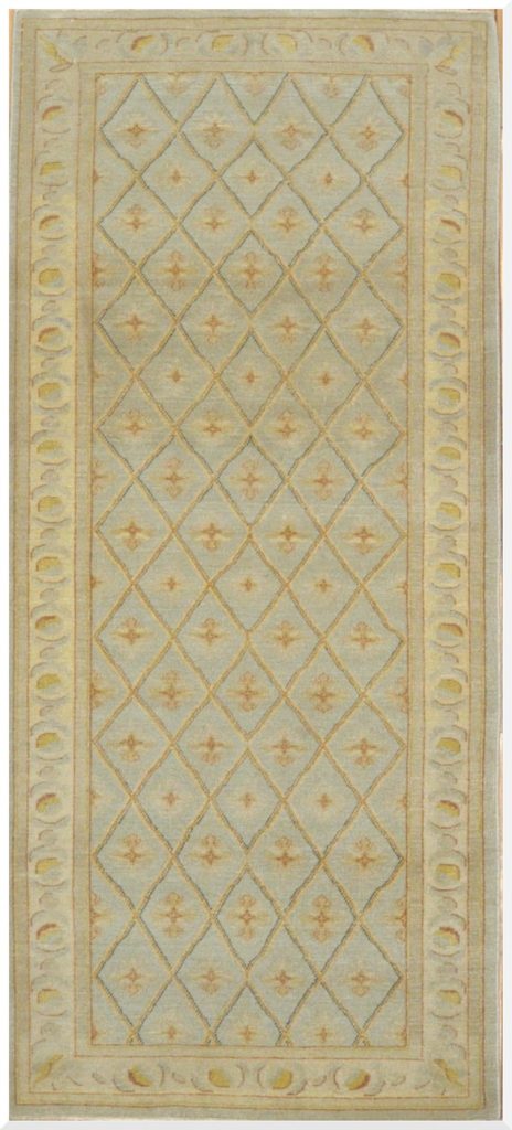 4′ x 8′ Beige Fine Hand-Knotted Egyptian Agra Runner Rug – Traditional Wool