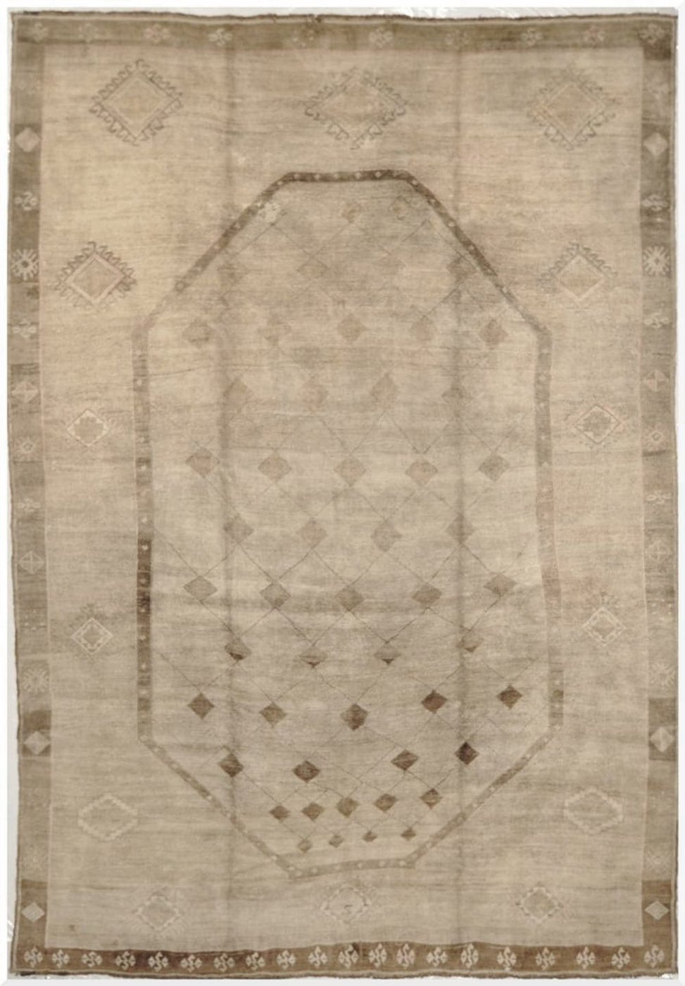 10′ x 14′ Turkish Neutral Oushak Rug – Vintage Hand-Knotted Wool