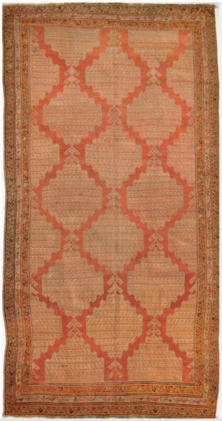 5′ x 10′ Persia Peach Meshkin Rug Traditional Hand Knotted Wool