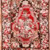 5′ x 7′ Deep Espresso and Cochineal Rose Hand-Knotted Antique Caucasian Karabagh Vase Prayer Rug – Collector’s Wool