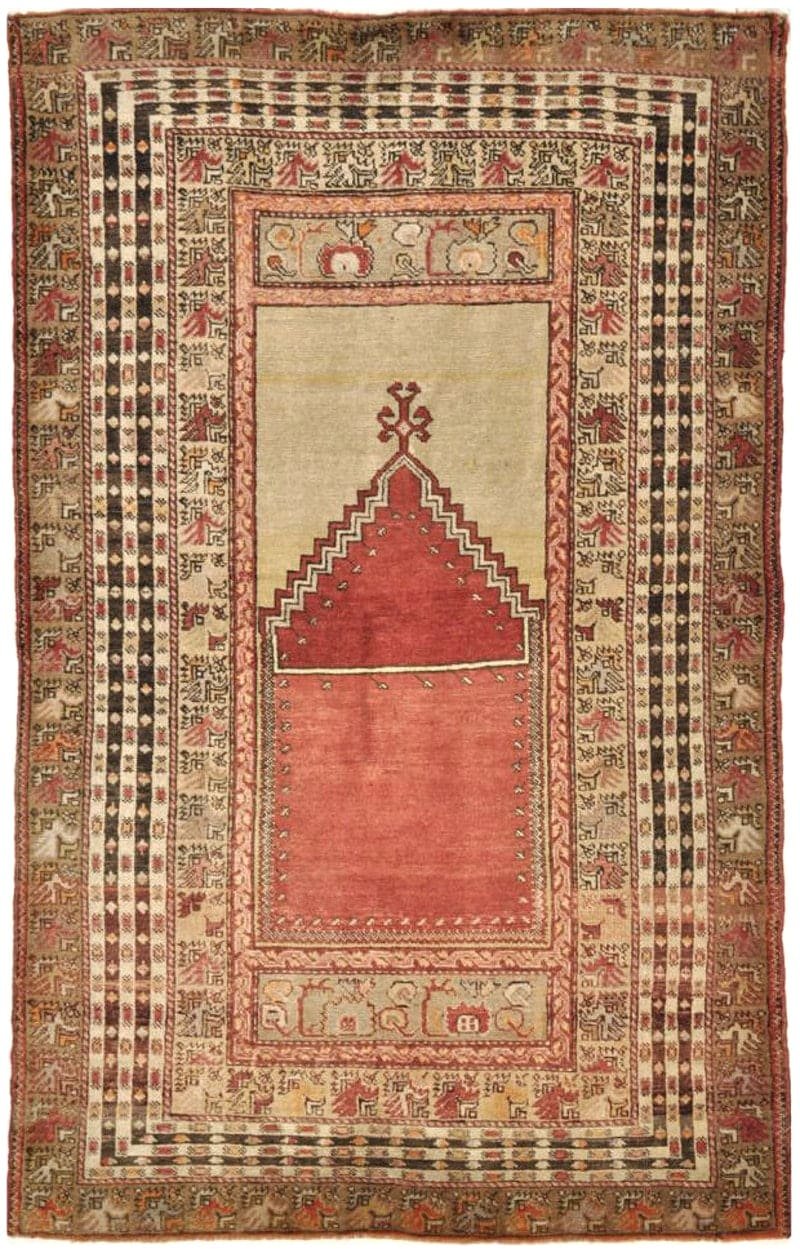 4′ x 7′ Red Fine Hand-Knotted Turkish Rug – Traditional Wool