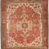 13′ x 14′ Terracotta Fine Hand-Knotted Persian Serapi Rug – Traditional Wool