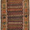 4′ x 8′ Antique Caucasian Kazak Rust Traditional Runner Rug – Hand-Knotted Wool