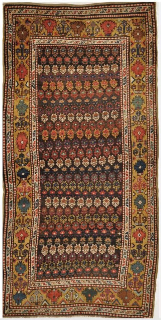 4′ x 8′ Antique Caucasian Kazak Rust Traditional Runner Rug – Hand-Knotted Wool