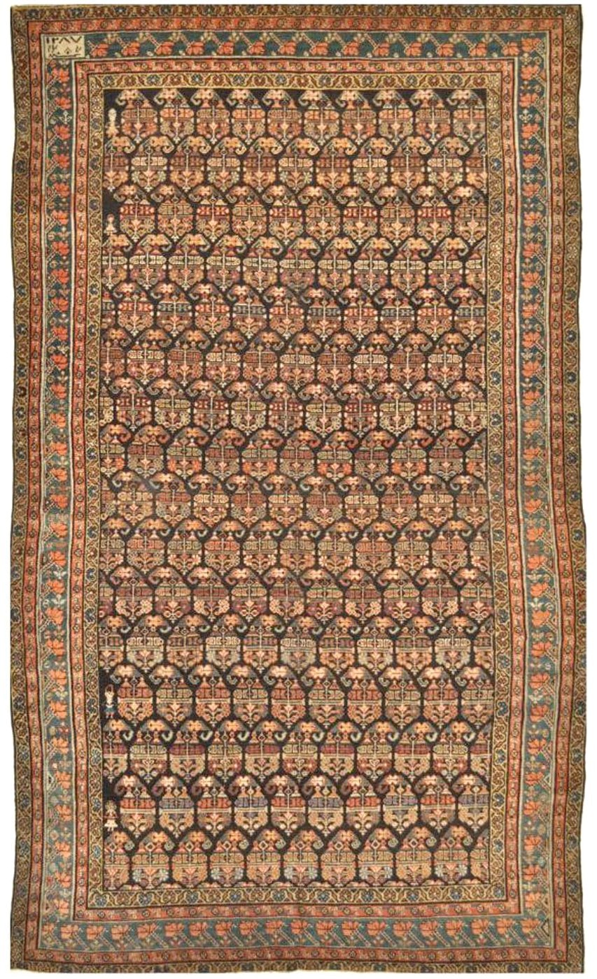 5′ x 9′ Terracotta Fine Hand-Knotted Persian Malayer Rug – Traditional Wool