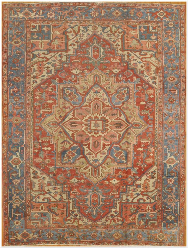 9′ x 13′ Persian Rust Antique Serapi Rug Traditional Wool