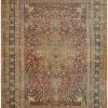 10′ x 15′ Persian Red Lavar Kerman Rug – Late 19th Century Hand-Knotted Wool