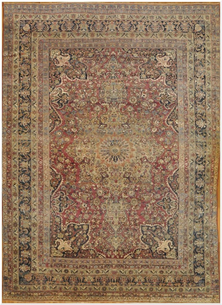 10′ x 15′ Persian Red Lavar Kerman Rug – Late 19th Century Hand-Knotted Wool