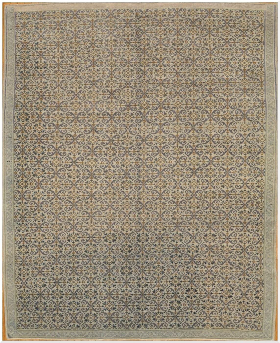 7′ x 9′ Beige Fine Hand-Knotted Turkish Oushak Rug – Traditional Wool