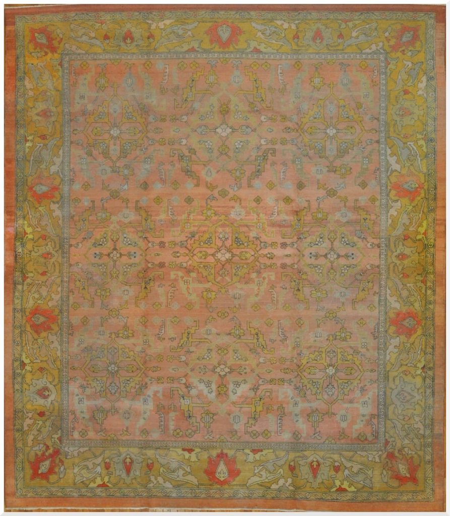 11′ x 13′ Salmon Fine Hand-Knotted Indian Agra Rug – Traditional Wool and Cotton