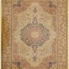 12′ x 17′ Turkish Sivas Beige Floral Medallion Rug – Antique Wool