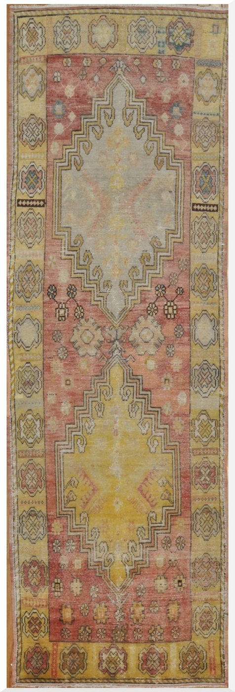 3′ x 11′ Turkish Anatolian Oushak Runner – Vintage Hand-Knotted Wool