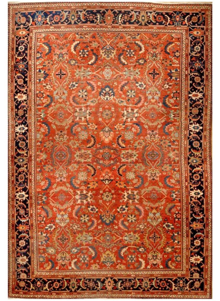12′ x 18′ Red Fine Hand-Knotted Persian Mahal Rug – Traditional Wool 12′ x 18′ Red Fine Hand-Knotted Persian Mahal Rug – Traditional Wool