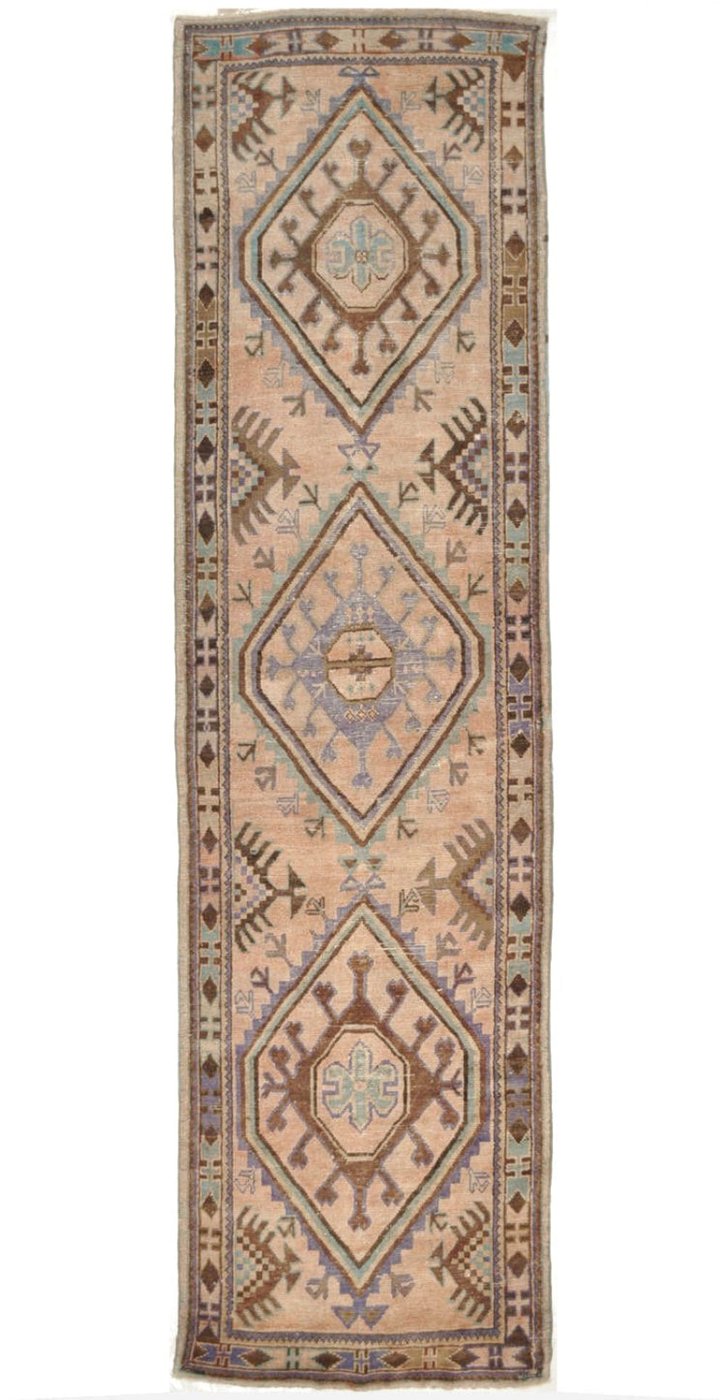 3′ x 13′ Turkish Beige Runner Rug – Transitional Wool