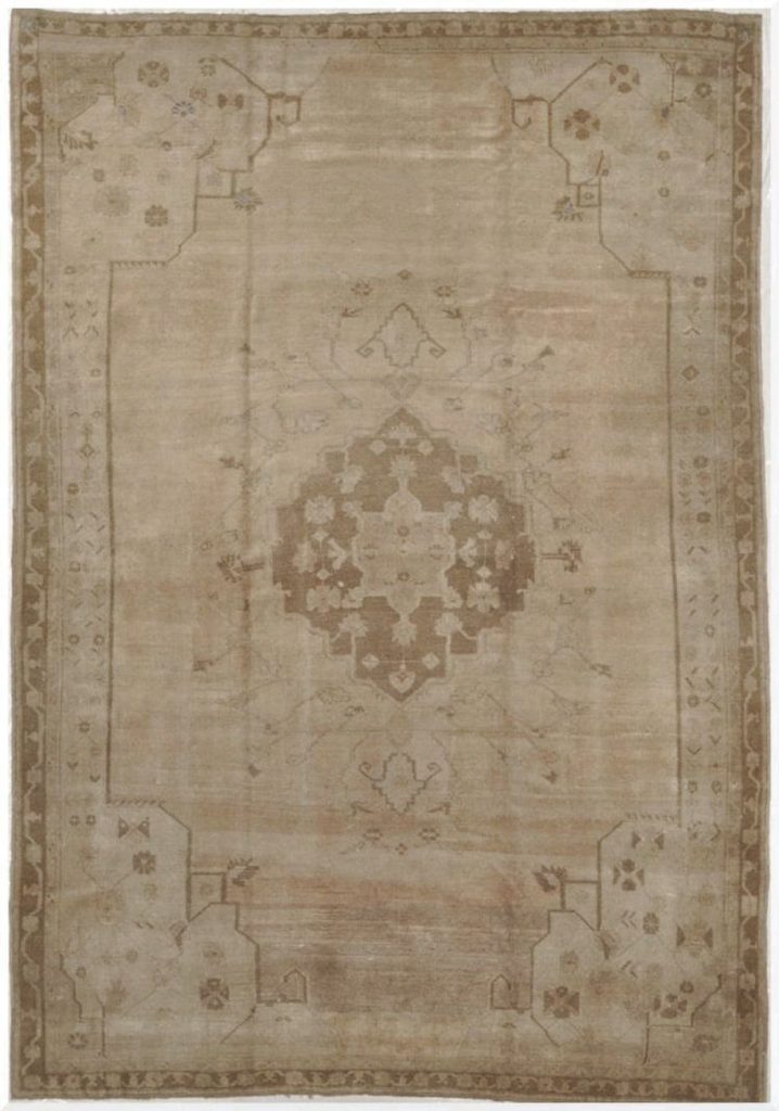 8′ x 12′ Beige Fine Hand-Knotted Turkish Kars Rug – Transitional Wool