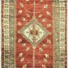 5′ x 10′ Red Fine Hand-Knotted Turkish Vintage Rug – Transitional Tribal Wool