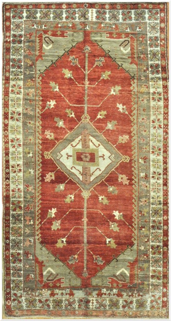 5′ x 10′ Red Fine Hand-Knotted Turkish Vintage Rug – Transitional Tribal Wool