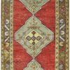 5′ x 21′ Turkish Red Vintage Runner Rug Transitional Wool