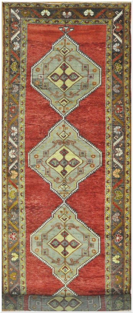 5′ x 21′ Turkish Red Vintage Runner Rug Transitional Wool
