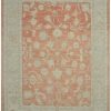 11′ x 15′ Red Fine Hand-Knotted Turkish Oushak Rug – Transitional Wool
